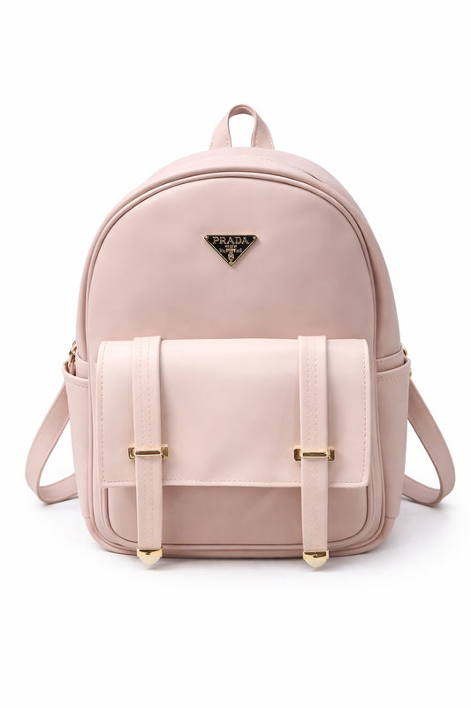 Stylish Blush Pink Backpack – Elegant Women’s Fashion Bag for Daily Use & Travel